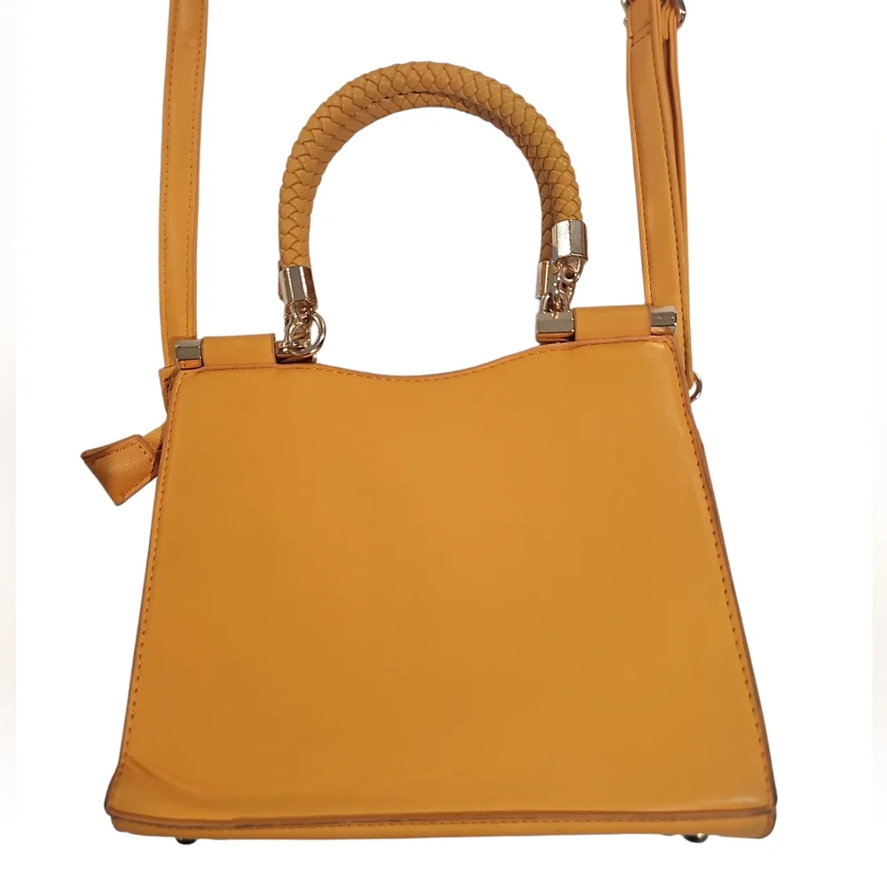 Bebe Aliyah stud micro shopper cross body shopper camel EUC